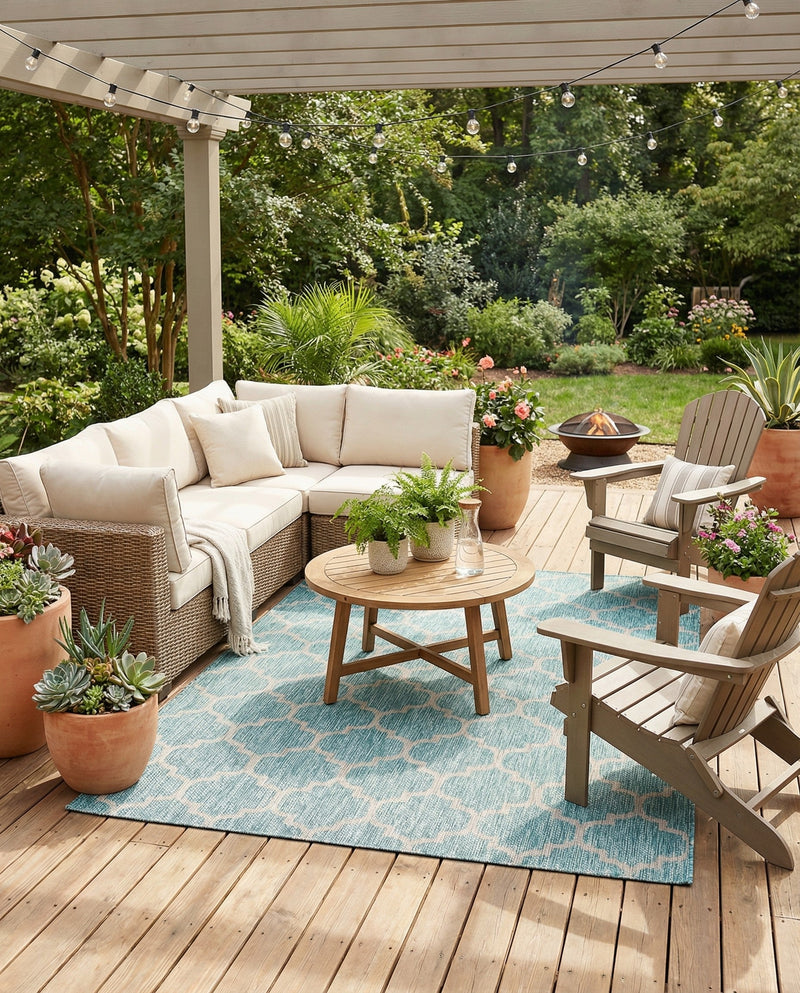 Savannah Pergola Collection Area Rug - Arbor (Aquamarine) Rectangle Aquamarine  lifestyle 16