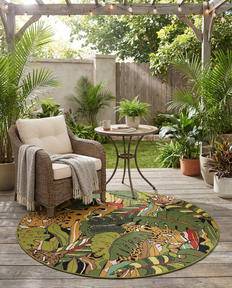 Seaside Blooms Collection Area Rug -  Sorrento Round Green  lifestyle 62