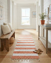 Tassel Trail Collection Area Rug - Pathway (Coral and Ivory) Runner Coral and Ivory  lifestyle 52