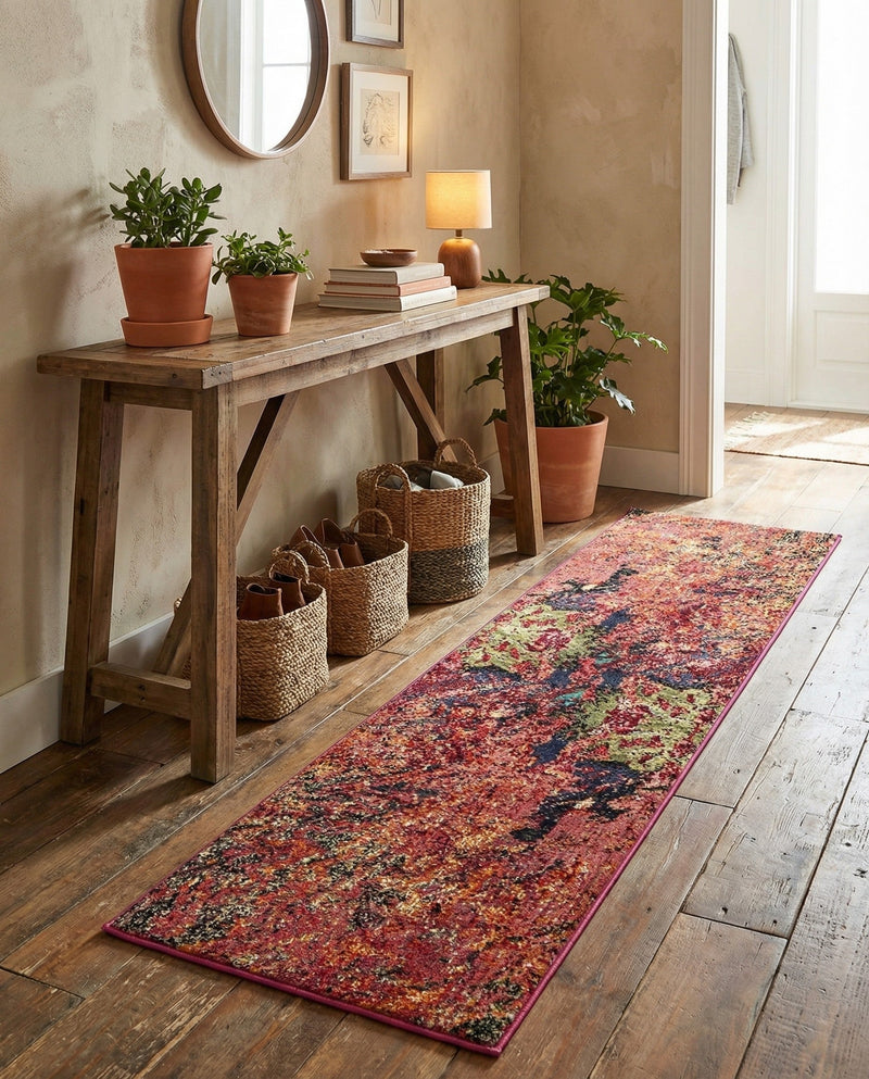 Autumnal Tapestry Collection Area Rug -  Chromaticville Runner Multi  lifestyle 27