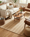 Hampton Stripes Wool Collection Area Rug - Montauk Rectangle Beige  lifestyle 59