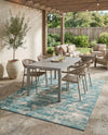 Urban Terrace Collection Area Rug -  Gazebo Rectangle Aqua Blue  lifestyle 24