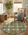 Seaside Haven Rugs Collection Area Rug - Sapphire (Green) Round Green  lifestyle 59