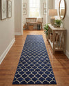 Lattice Gardens Collection Area Rug -  Bloomfield (Dark Blue) Runner Dark Blue  lifestyle 68