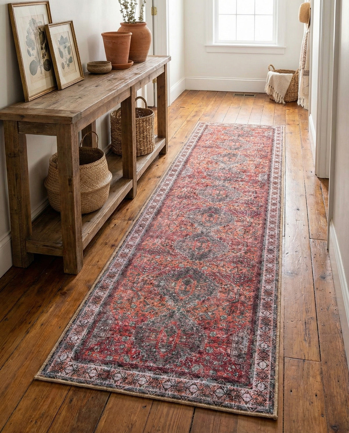 Heritage Elegance Collection Area Rug -  Uffizi Runner Rust Red  lifestyle 66