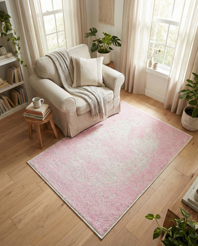 Dover Terrace Collection Area Rug - Marina (Pink) Rectangle Pink  lifestyle 17