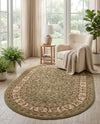 Jaipur Elegance Collection Area Rug -  Nahargarh (Green) Oval Green  lifestyle 47