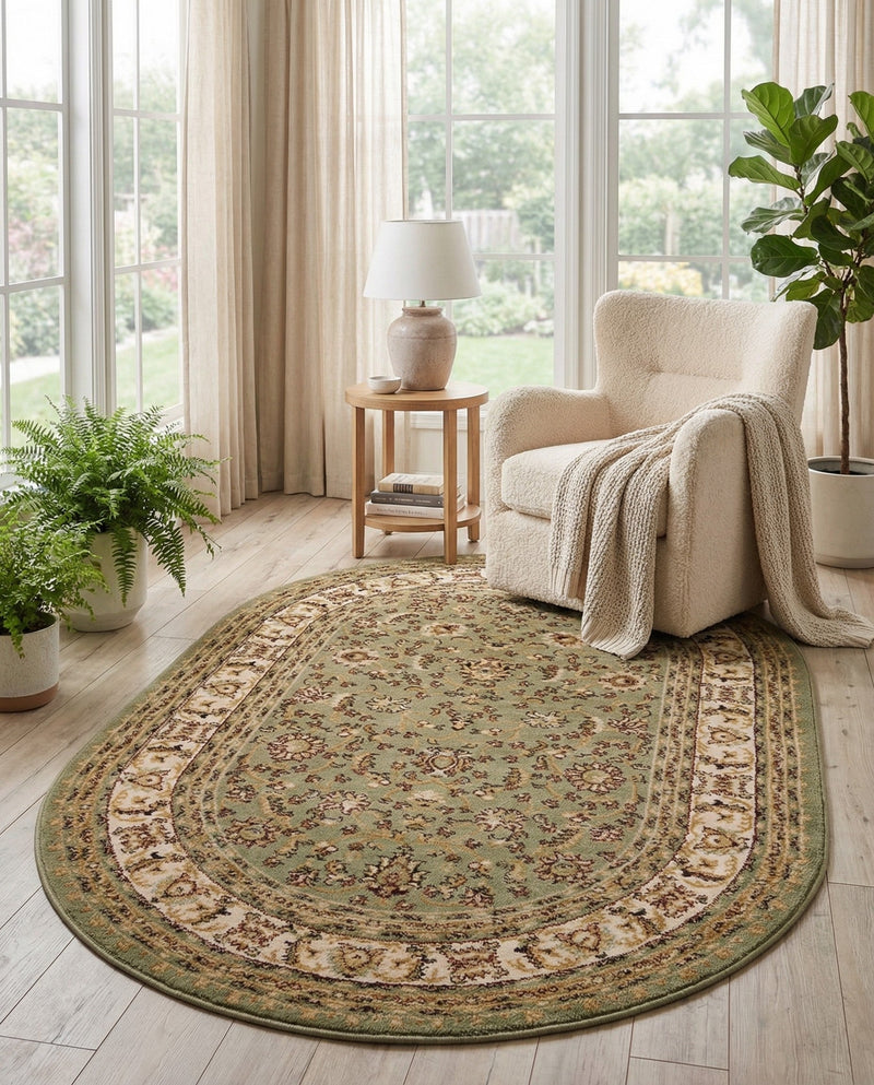Jaipur Elegance Collection Area Rug -  Nahargarh (Green) Oval Green  lifestyle 47