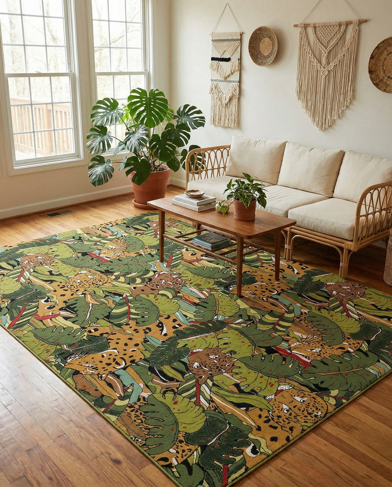 Seaside Blooms Collection Area Rug -  Sorrento Rectangle Green  lifestyle 3