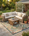 Coastal Terrace Collection Area Rug -  Sandbar Rectangle Green  lifestyle 36
