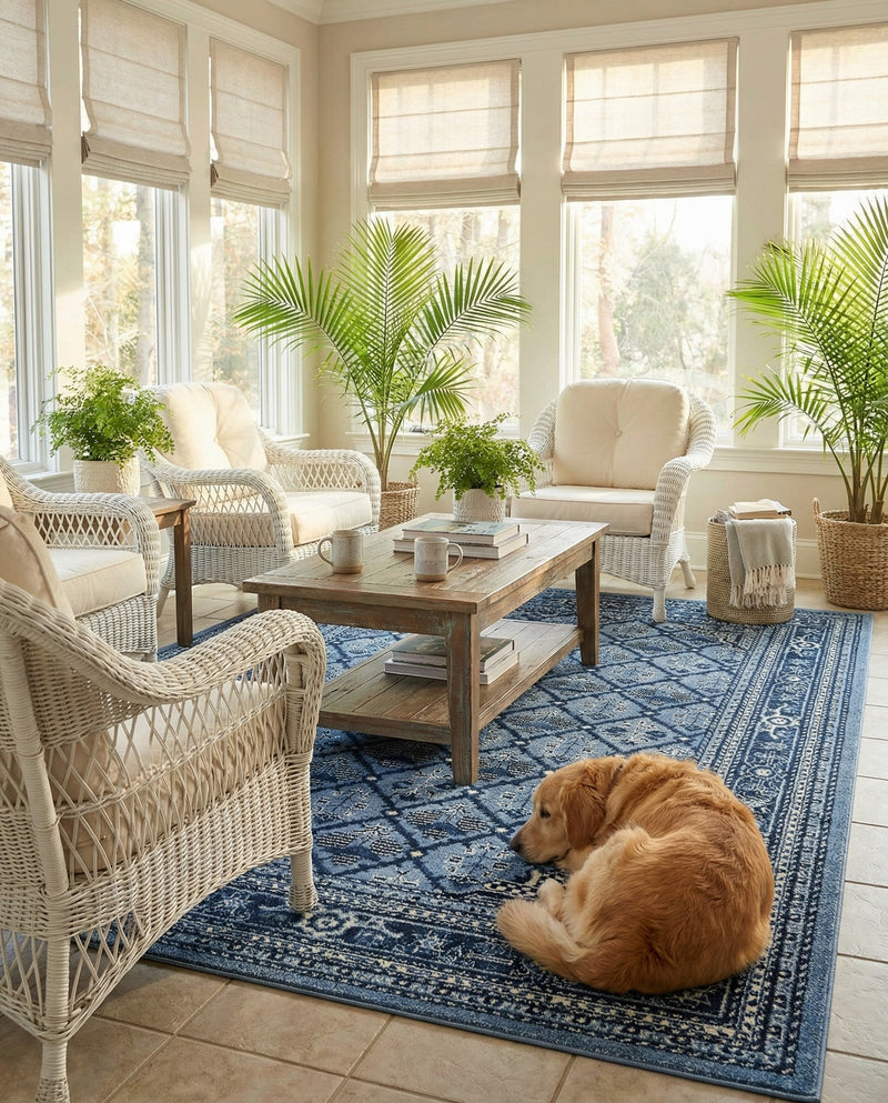Horizon Collection Area Rug -  Aurora Rectangle Blue  lifestyle 8