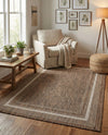 Terrace Fringe Collection Area Rug - Veranda (Brown) Rectangle Brown  lifestyle 13