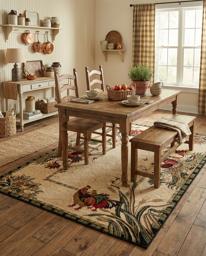 Rural Charm Collection Area Rug - Meadowbrook Rectangle Cream  lifestyle 31