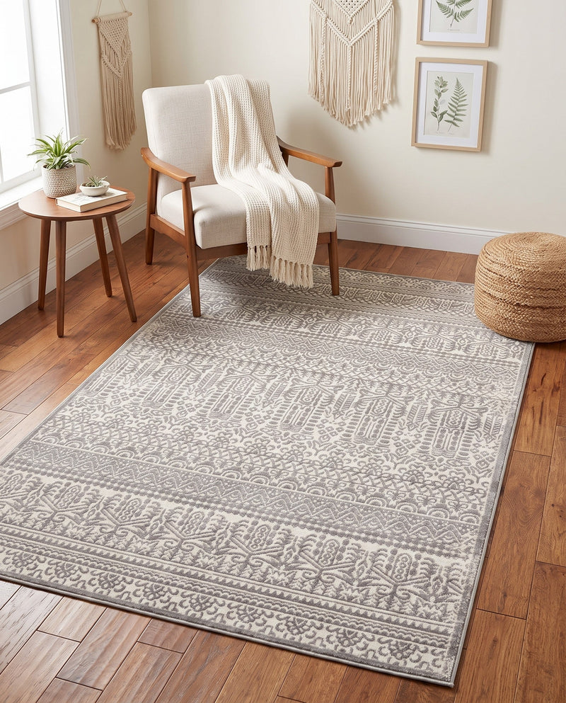 Metro Heights Collection Area Rug -  Chelsea Rectangle Gray  lifestyle 43