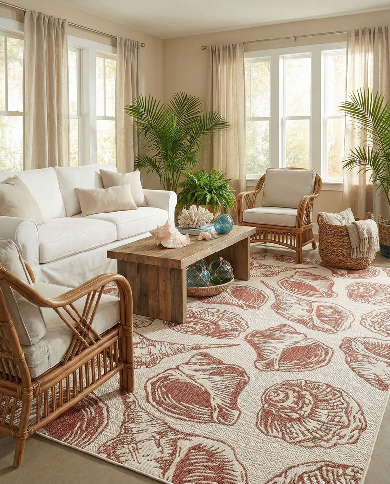 Seaside Haven Rugs Collection Area Rug -  Lighthouse (Ivory Rust Red) Rectangle Ivory Rust Red  lifestyle 23