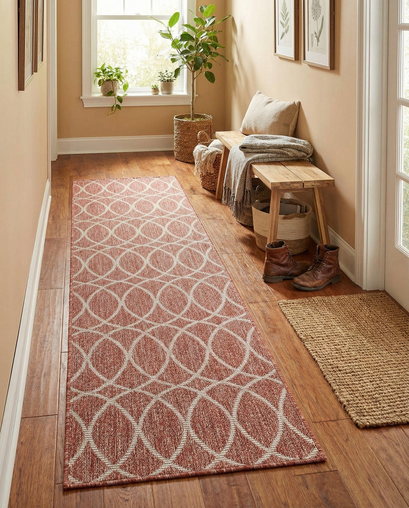 Savannah Pergola Collection Area Rug -  Pavilion (Rust Red) Runner Rust Red  lifestyle 42
