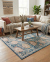 Seville Stripes Collection Area Rug -  Cordoba (Blue) Rectangle Blue  lifestyle 27