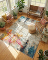 Chromatic Oasis Collection Area Rug -  Azure Rectangle Beige  lifestyle 11