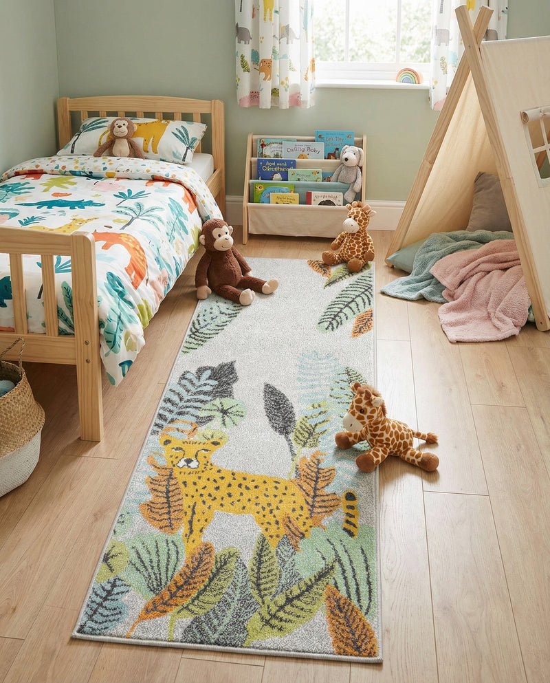 Wonder Tykes Collection Area Rug -  Puzzled Runner Gray  lifestyle 34