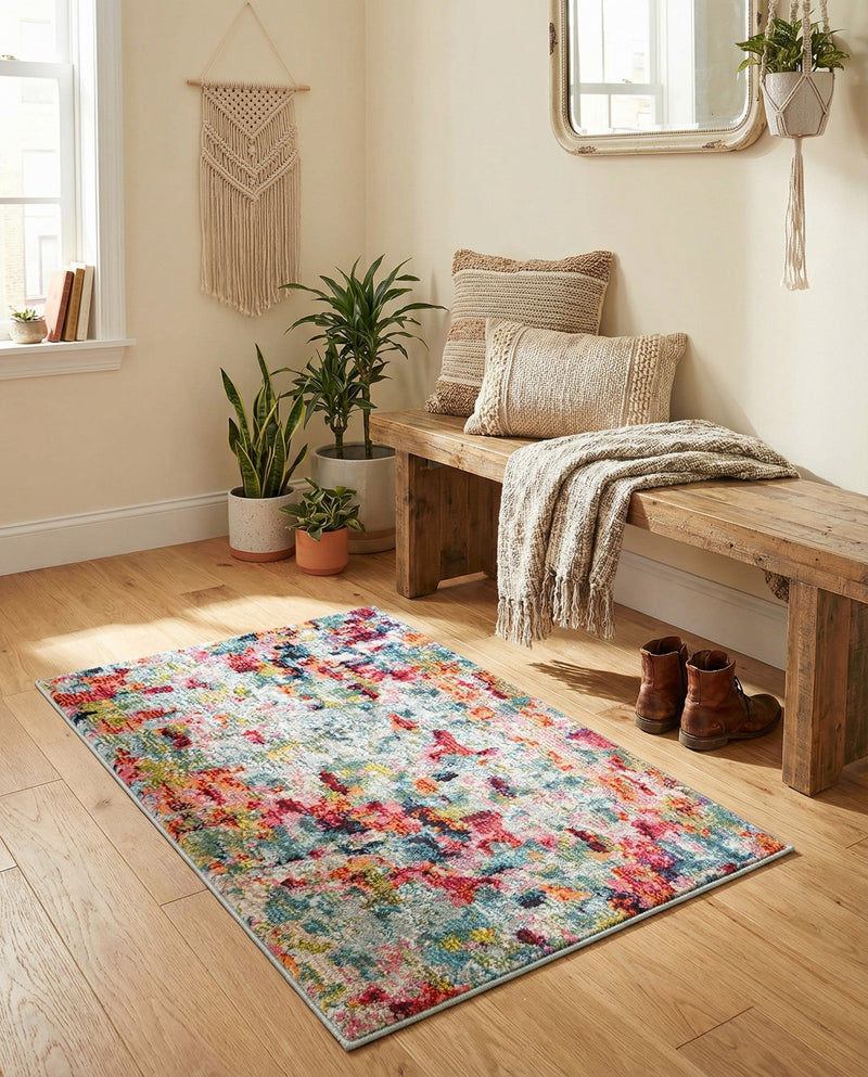Chromatic Oasis Collection Area Rug -  Lagoon Rectangle Multi  lifestyle 7