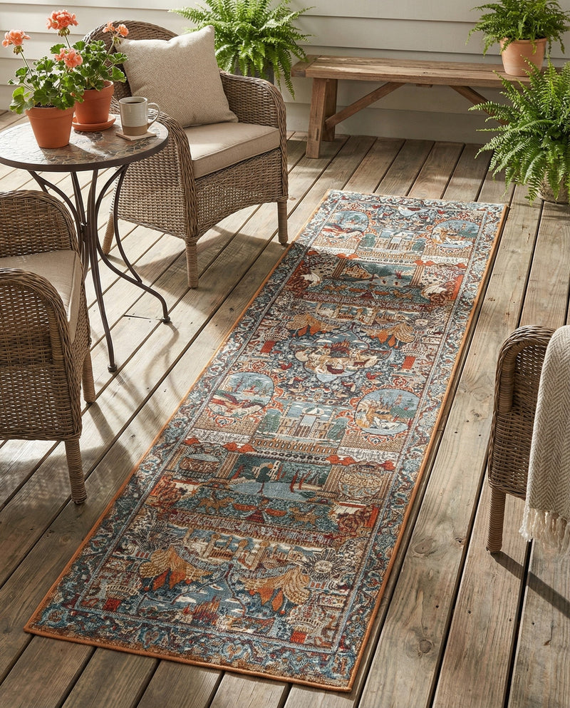 Patio Heritage Collection Area Rug -  Oasis Runner Multi  lifestyle 62
