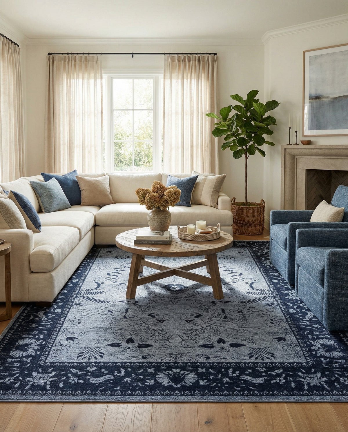 Horizon Collection Area Rug -  Apex (Blue) Rectangle Blue  lifestyle 31