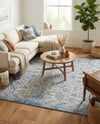 Tribal Terrace Treasures Collection Area Rug - Mayan Marina (Blue) Square Blue  lifestyle 34