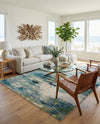 Chromatic Oasis Collection Area Rug -  Serene Rectangle Light Blue  lifestyle 33