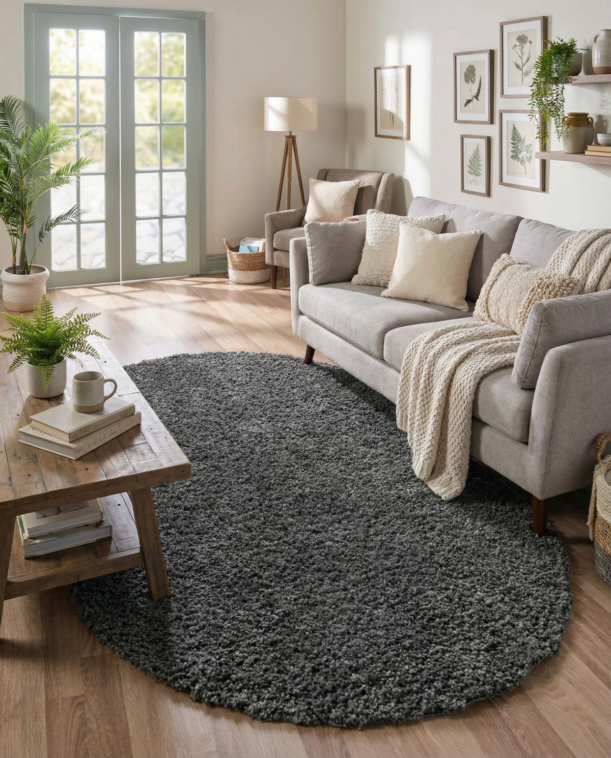 Alpine Plush Collection Area Rug -  Cortina (Peppercorn) Oval Peppercorn  lifestyle 38