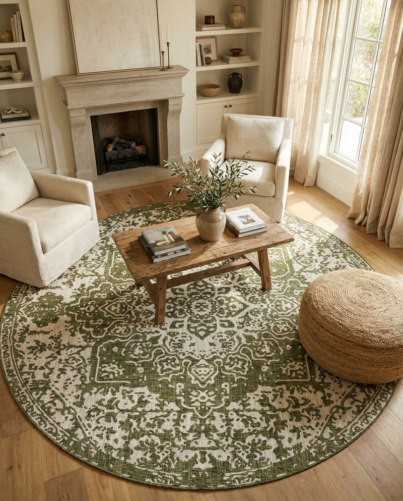 Urban Oasis Rugs Collection Area Rug -  Penthouse (Green) Round Green  lifestyle 30