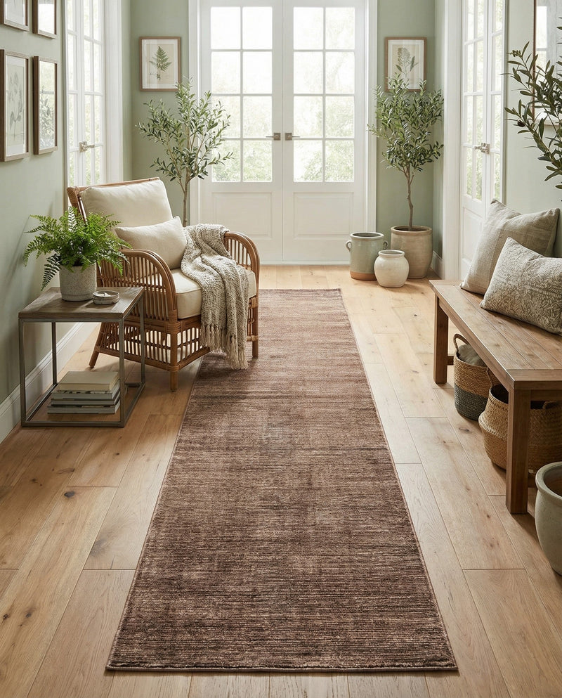 Bloomsbury Elegance Collection Area Rug -  Kensington (Brown) Runner Brown  lifestyle 34