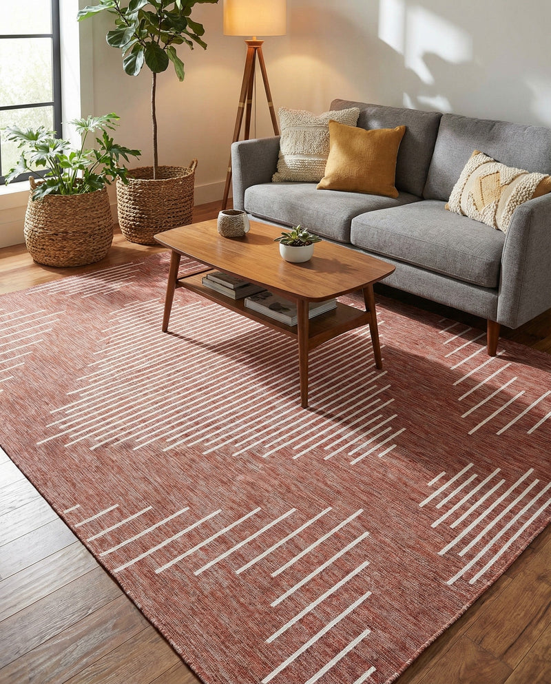 Urban Terrace Collection Area Rug -  Chelsea (Rust Red) Rectangle Rust Red  lifestyle 12