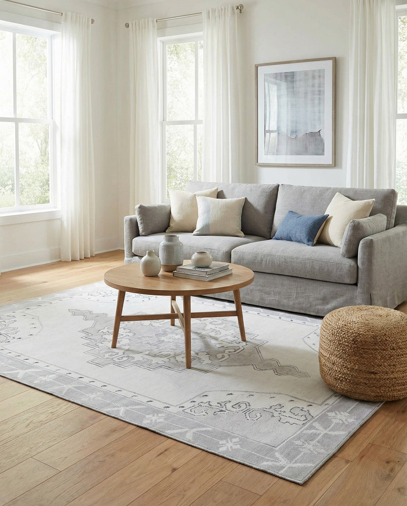 Heritage Elegance Collection Area Rug -  Winterthur (white Gray) Rectangle white Gray  lifestyle 9