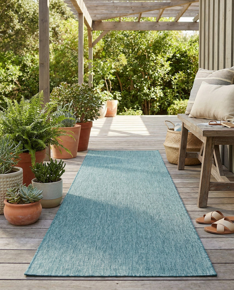 Seaside Serenity Collection Area Rug - Veranda (Aquamarine) Runner Aquamarine  lifestyle 59