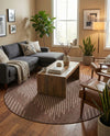 Urban Terrace Collection Area Rug -  Chelsea (Brown) Round Brown  lifestyle 32