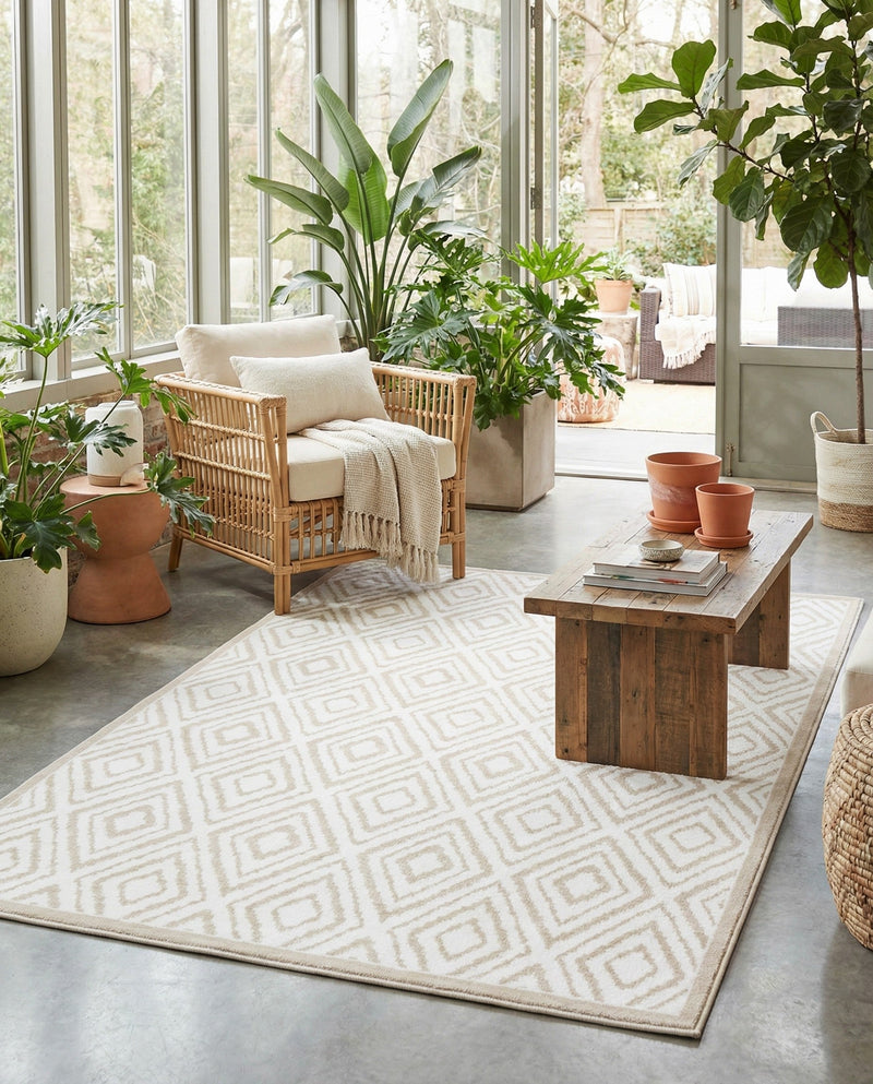 Sanctuary Retreat Collection Area Rug -  Oasis Rectangle Snow White  lifestyle 21