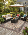 Patio Heritage Collection Area Rug -  Bower Rectangle Ivory  lifestyle 79