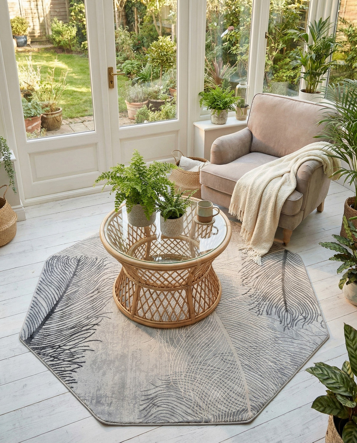 Bloomsbury Elegance Collection Area Rug -  Westminster Octagon Gray  lifestyle 76