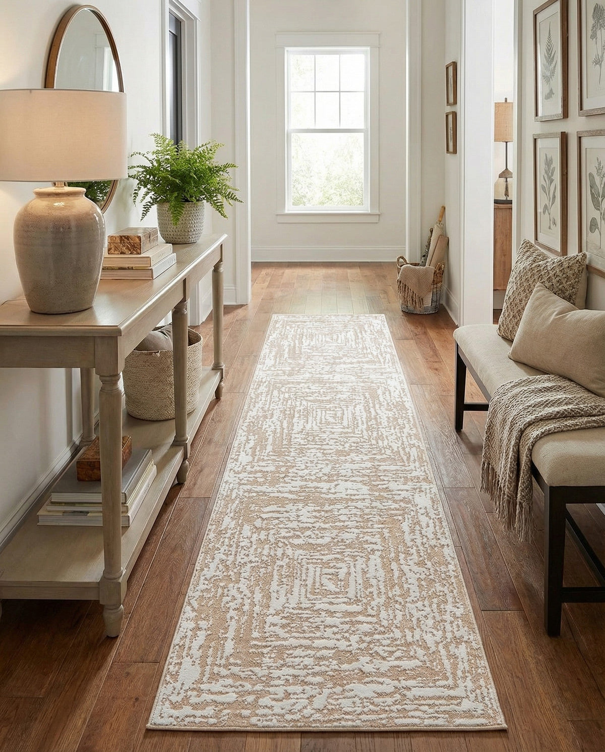 Sanctuary Retreat Collection Area Rug -  Asylum Runner White Bone  lifestyle 172