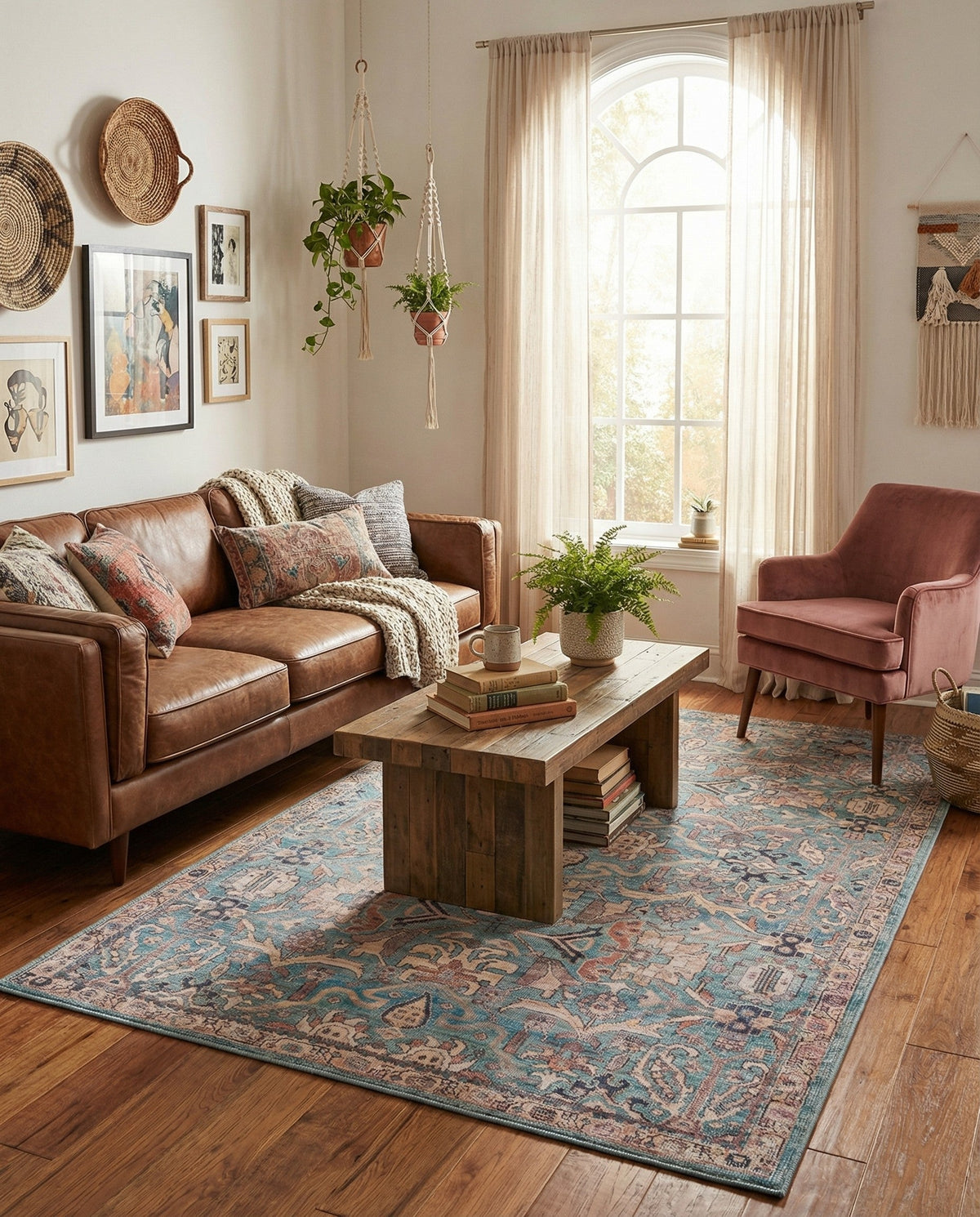 Vintage Memories Collection Area Rug -  Memories Rectangle Blue  lifestyle 20