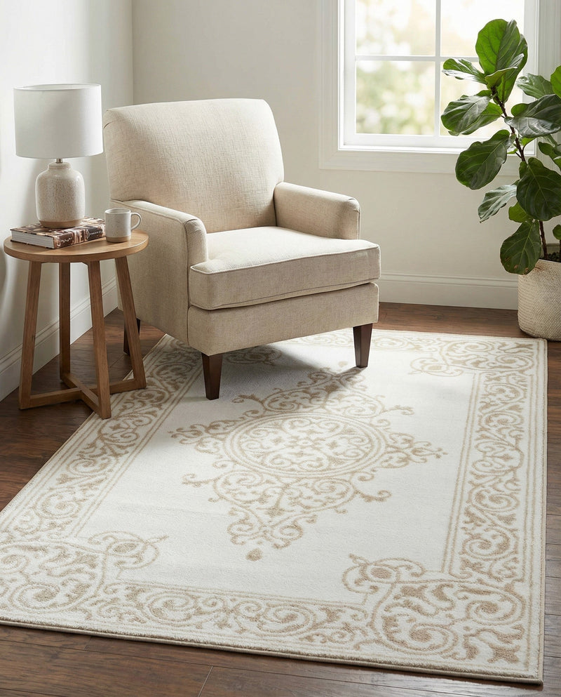 Sanctuary Retreat Collection Area Rug - Haven Rectangle Snow White  lifestyle 11