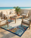 Caribbean Terrace Collection Area Rug -  Tortola Rectangle Multi  lifestyle 13