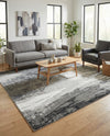 Copenhagen Edge Collection Area Rug - Nyhavn Rectangle Black  lifestyle 78