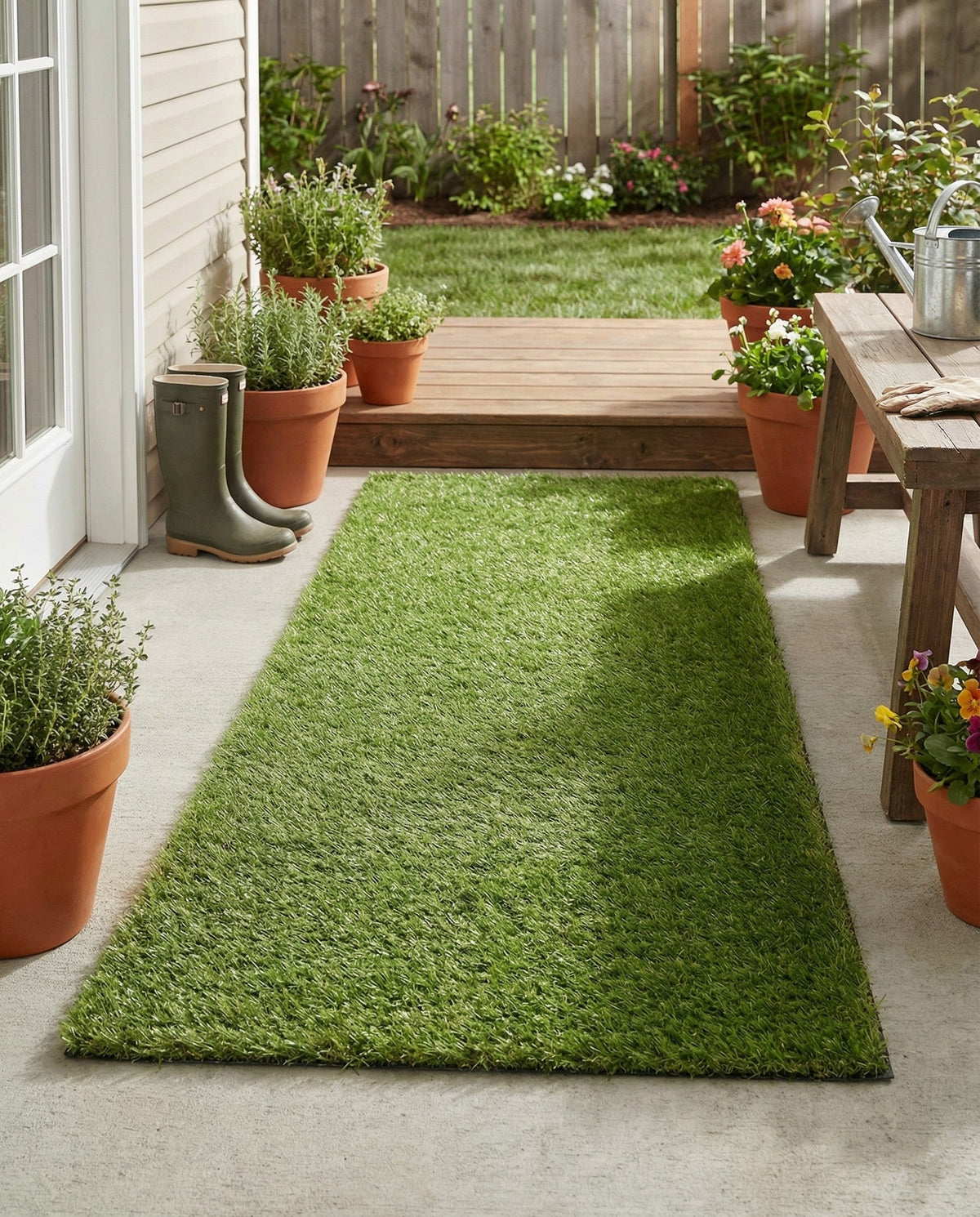 Meadow Retreat Collection Area Rug - Glen Runner Green  lifestyle 131