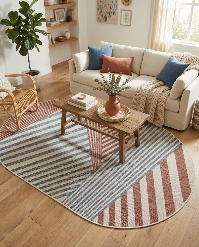 Urban Oasis Rugs Collection Area Rug -  Loft Oval Blue  lifestyle 52