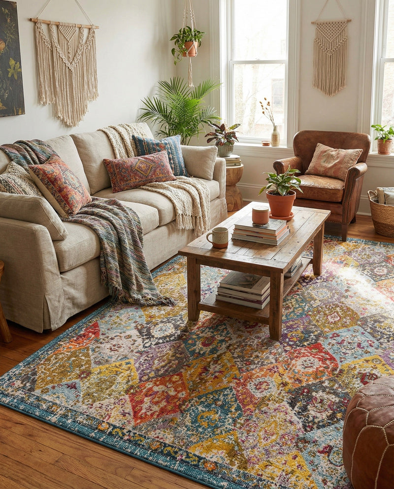 Brighton Terrace Collection Area Rug -  Rottingdean (Multi) Rectangle Multi  lifestyle 25