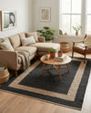 Osian Looms Collection Area Rug - Durham Rectangle Black  lifestyle 51