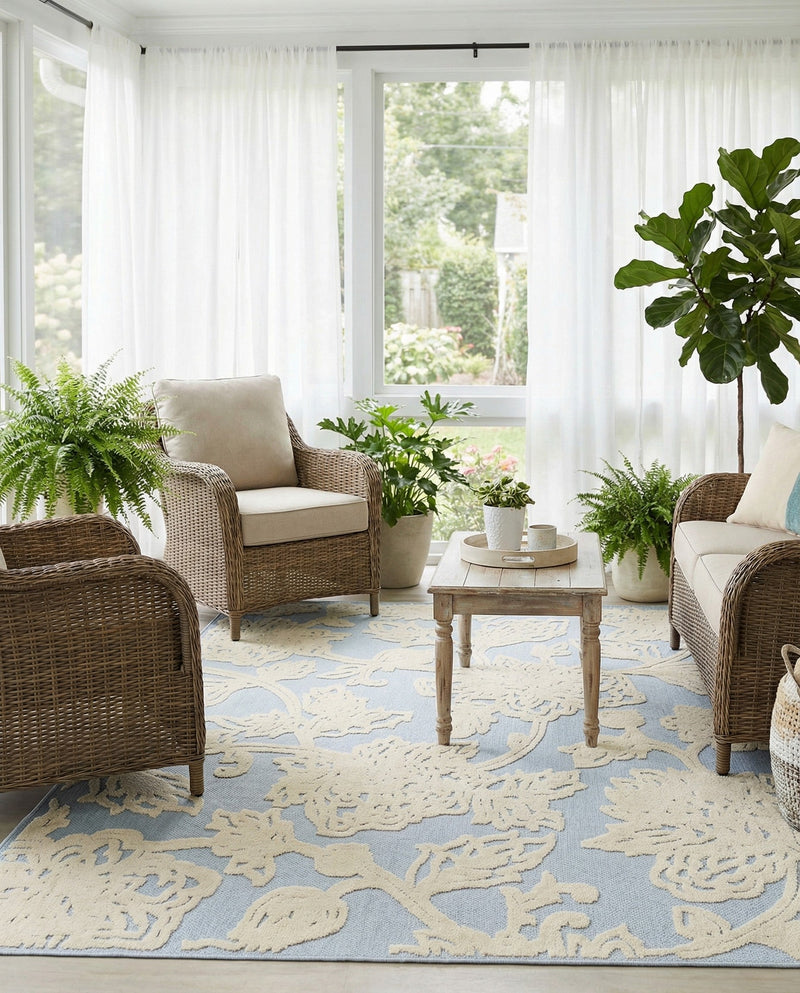 Bahama Breeze Outdoor Collection Area Rug -  Eleuthera Rectangle Gray  lifestyle 52