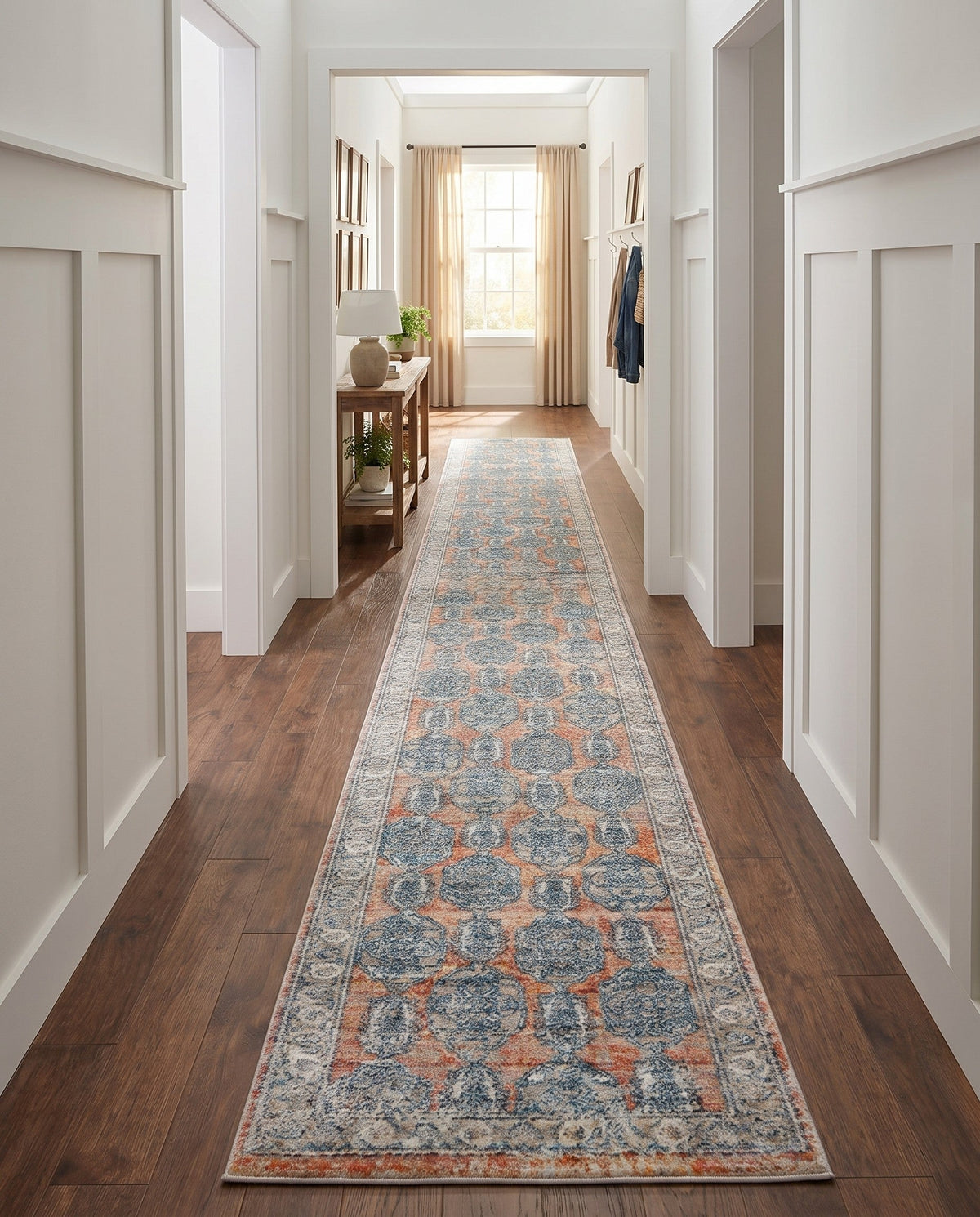 Seville Stripes Collection Area Rug -  Granada (Brick Red) Runner Brick Red  lifestyle 84