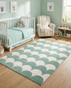 Wonder Tykes Collection Area Rug - Sparklewood Rectangle Soft Green  lifestyle 34